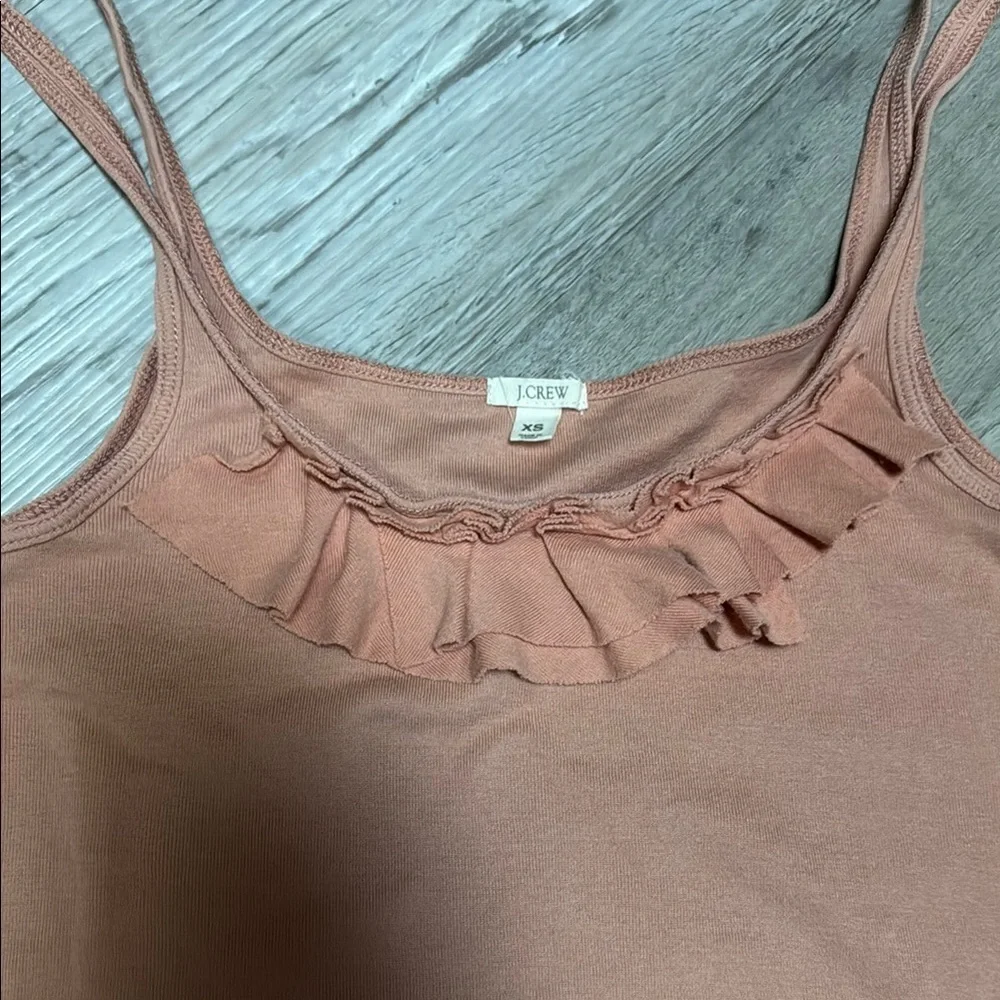 Women's J. Crew Pink Ruffle Tank Top